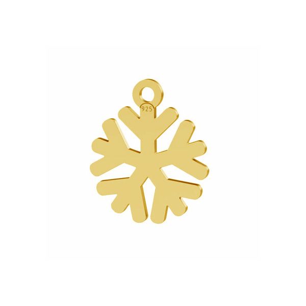 Snowflake pendant, sterling silver, LKM-3237 - 0,50 10x12,5 mm
