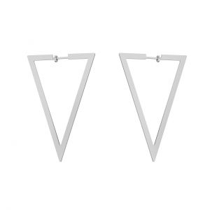 Triangle stud earrings with clasp, sterling siver 925, KLS LKM-3242 - 0,80 40x60 mm