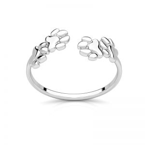 Dog paw ring - universal size, sterling silver 925, U-RING ODL-01135 5,2x18,3 mm