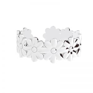 Flowers ring - universal size, sterling silver 925, U-RING ODL-01142 6x17 mm