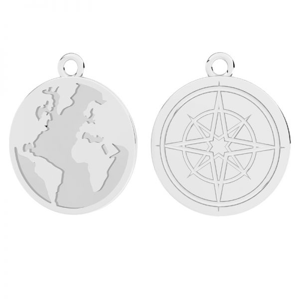 Round pendant - globe, resin base*sterling silver*ODL-01192 16,8x20 mm