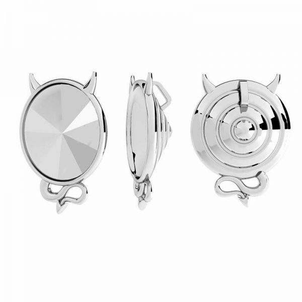Devil pendant, crystals base, sterling silver 925, OWT-00008 13,8x18 mm