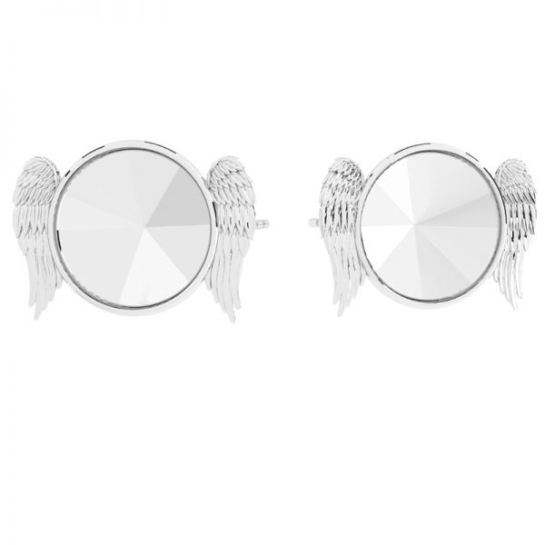 Angel post earrings, crystals base, sterling silver 925, OWT-00012 13,8x19 mm