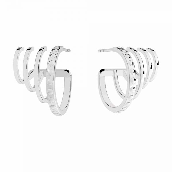 Fourth circle climber earrings, sterling silver 925, KLS OWS-00327 12x19 mm