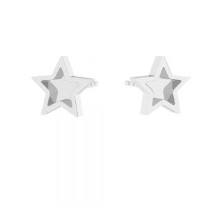 Star stud earrings, resin base*sterling silver*KLS ODL-01118 7x7 mm