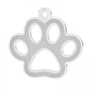 Dog paw pendant, resin base*sterling silver*LKM-3186 - 05 14,6x15,8 mm