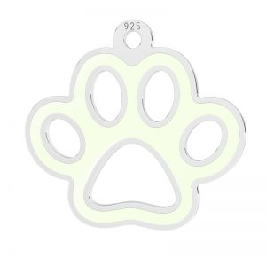 Dog paw pendant with glowing resin*sterling silver*LKM-3186 - 05 14,6x15,8 mm ver.3