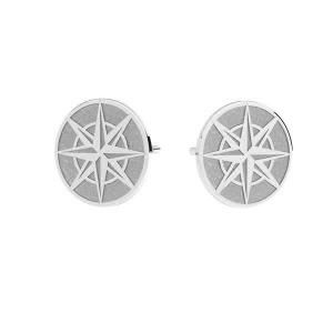Compass earrings, sterling silver 925, KLS LKM-3273 - 0,50 10x10 mm
