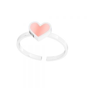Heart ring - universal size, colored resin*sterling silver 925, U-RING ODL-01117 6,5x20 mm ver.3