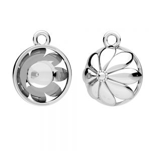 Flower pendant - setting for pearls*sterling silver 925*ODL-01220 12x15,8 mm