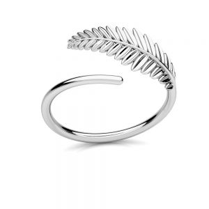 Leaf ring, sterling silver 925, U-RING ODL-01287 6,5x17 mm