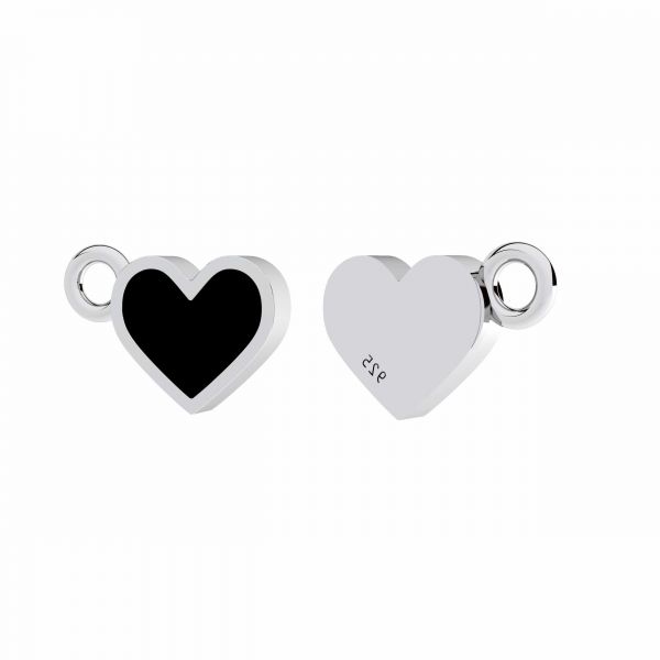 Heart pendant, colored resin*sterling silver*CON-1 ODL-01117 7x11 mm ver.2