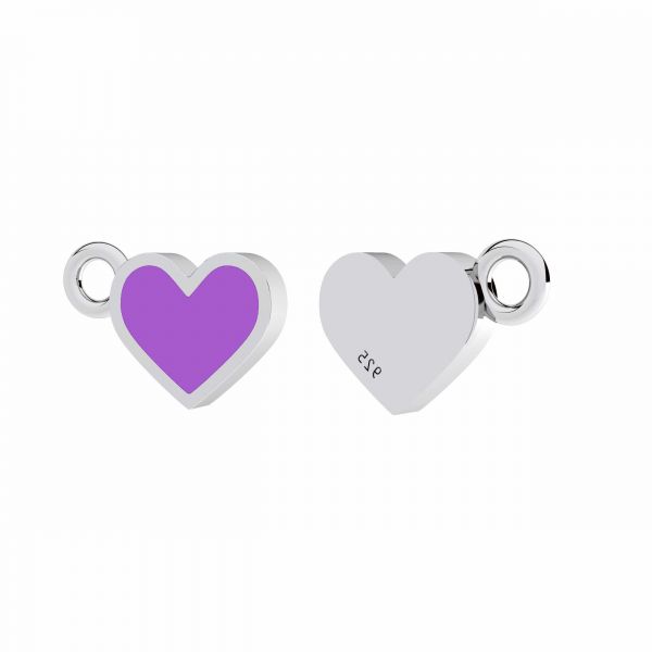 Heart pendant, colored resin*sterling silver*CON-1 ODL-01117 7x11 mm ver.2