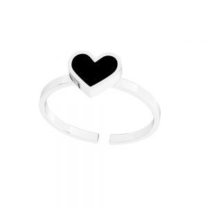 Heart ring - universal size, colored resin*sterling silver 925, U-RING ODL-01117 6,5x20 mm ver.2