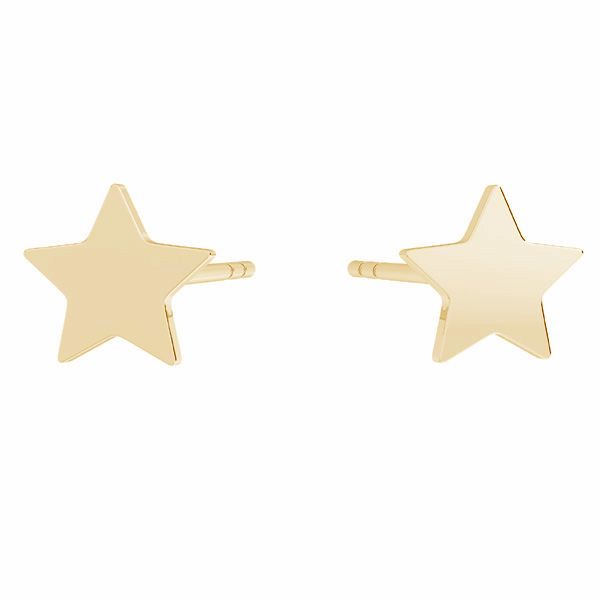 Stars climber earrings, gold 585 14K, KLS LKZ14K-50247 - 0,30 7x14,5 mm