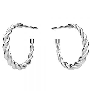 Semicircular earrings, sterling silver 925, KLS ODL-01257 2,3x17,7 mm