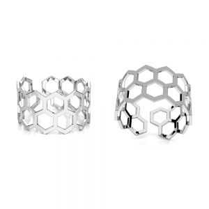 Honeycomb ring - universal size, sterling silver 925, U-RING LKM-3288 0,8x10,8 mm