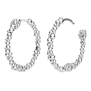 Round hoop earrings 2,3 cm with clasp, sterling silver 925, KL OWS-00415 4x23 mm