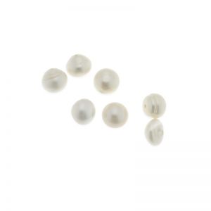 Round half drilled cultured white pearl 10 mm 1H, GAVBARI PEARLS