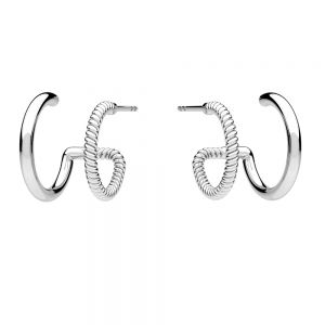 Double circle climber earrings, sterling silver 925, KLS OWS-00440 10x15 mm (L+P)