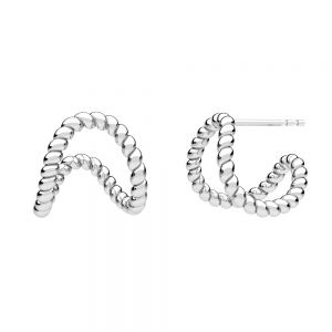 Rope earrings, sterling silver 925, KLS OWS-00487 12x14 mm