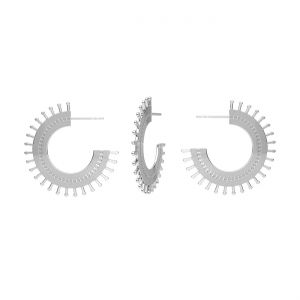 Semicircular earrings, sterling silver 925, KLS LKM-3277 - 05 30,5x30,5 mm