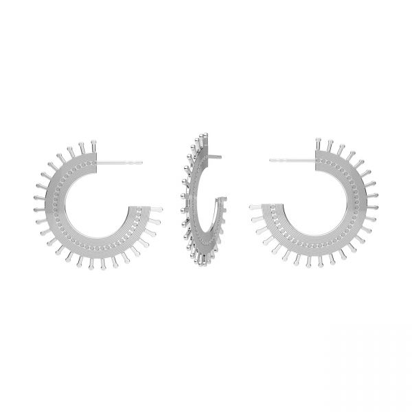 Semicircular earrings, sterling silver 925, KLS LKM-3277 - 05 30,5x30,5 mm
