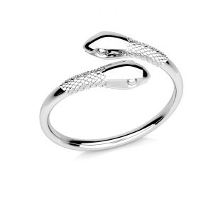 Double snake ring - universal size, sterling silver 925, U-RING OWS-00337 7x19,5 mm
