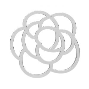 Flower pendant - rose*sterling silver 925*LKM-3336 - 0,50 16,2x17 mm