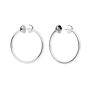 Round hoop earrings - headphones, sterling silver 925, KL-OR2608 - 30 mm