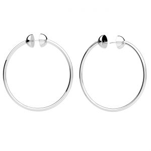 Round hoop earrings - headphones, sterling silver 925, KL-OR2608 - 40 mm