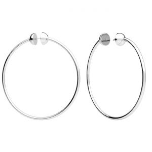 Round hoop earrings - headphones, sterling silver 925, KL-OR2608 - 50 mm