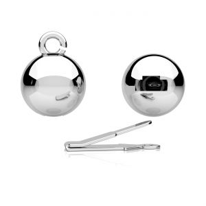 Ball with tongue clasp*sterling silver 925*SET OWS 00033 10,7x11,7 mm
