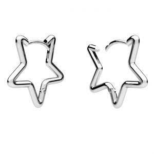 Star - leverback earrings, sterling silver 925, BZO OWS-00504 22x23 mm