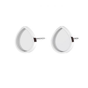 Stud earring - setting for teardrop stone*sterling silver 925*KLS ODL-01000 6,3x7,5 mm