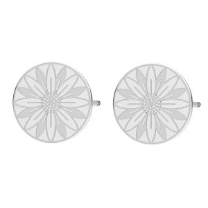Round earrings - flower, sterling silver 925, KLS LKM-3322 - 0,5 10x10 mm