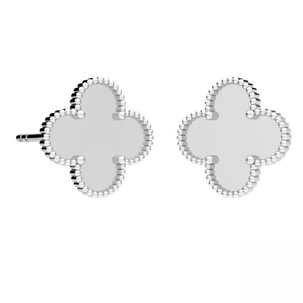 Clover earrings, resin base*sterling silver*KLS ODL-01334 10,6x10,6 mm