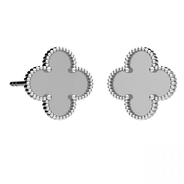 Clover earrings, resin base*sterling silver*KLS ODL-01334 10,6x10,6 mm