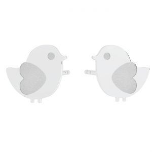 Birds earrings*sterling silver 925*KLS LKM-3284 - 0,50 9,6x10,4 mm (L+R)