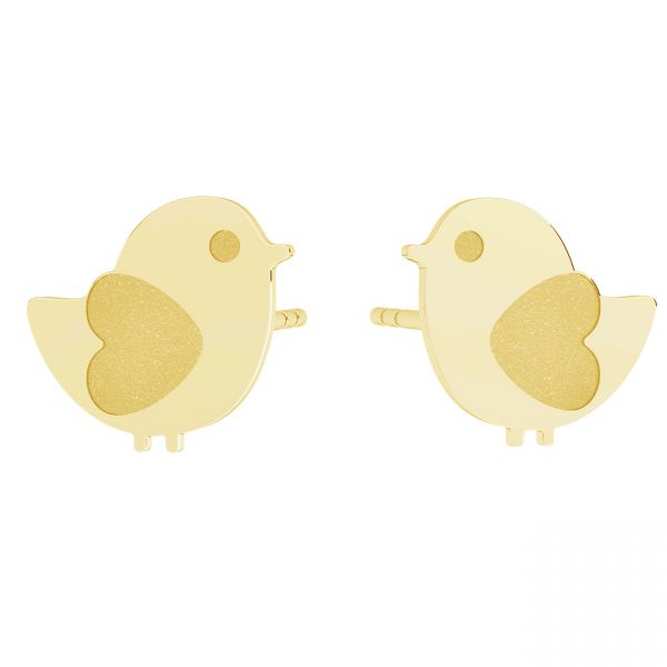 Little gold bird earrings | Dainty dangles with brass gold sparrows