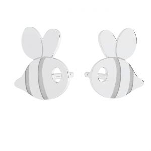 Bee stud earrings, sterling silver 925, KLS LKM-3285 - 05 8x9,7 mm (L+P)