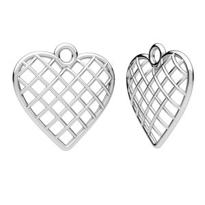 Heart pendant, sterling silver 925, ODL-01315 17,2x17,5 mm
