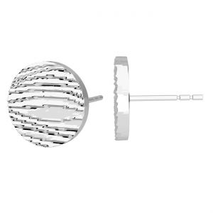 Round stud earrings, sterling silver 925, KLS ODL-01342 12x12 mm
