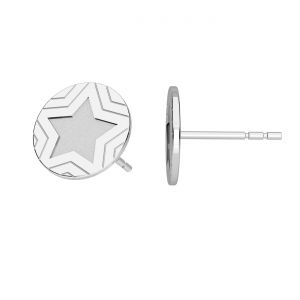 Star earrings, sterling silver 925, KLS LKM-3320 - 0,50 10x10 mm