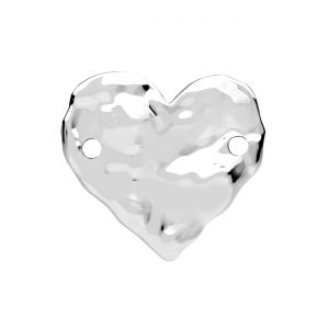 Heart pendant connector, sterling silver 925, LKM-3340 - 0,50 16,8x18,9 mm