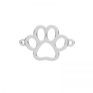 Dog paw pendant connector, sterling silver 925, LKM-3345 - 0,50 14x16,5 mm