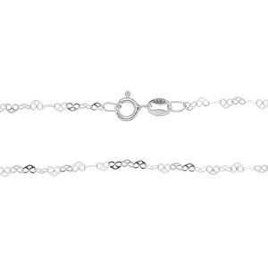 Hearts chain, federing clasp*sterling silver 925*LVB 030 40 cm