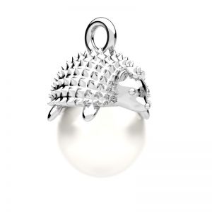 Hedgehog pendant with Gavbari pearl*sterling silver 925*ODL-01290 ver. 2 7,5x7,5 mm