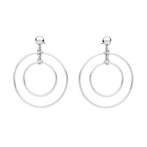 Double circle earring, sterling silver 925, KLS-37 32x41 mm