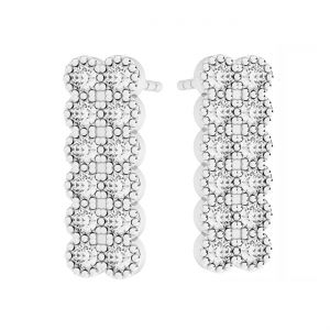 Rectangular earrings with crystal*sterling silver 925*KLS ODL-01091 ver.2 5,2x14,5 mm